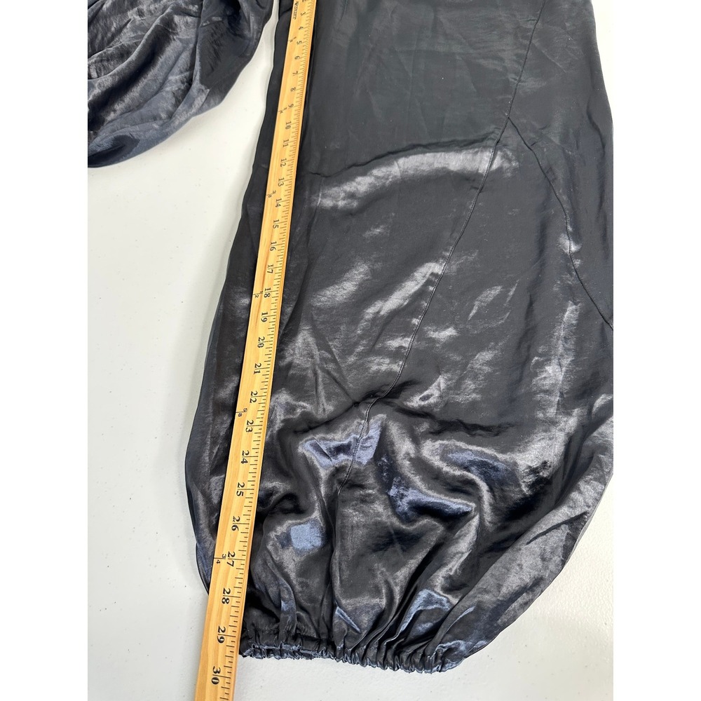 Pilcro Liquid Parachute Pants Size M Black Satin Elastic Waist Anthropologie - Picture 10 of 15